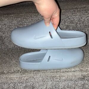 Nike Light Blue Slip-On Mules
